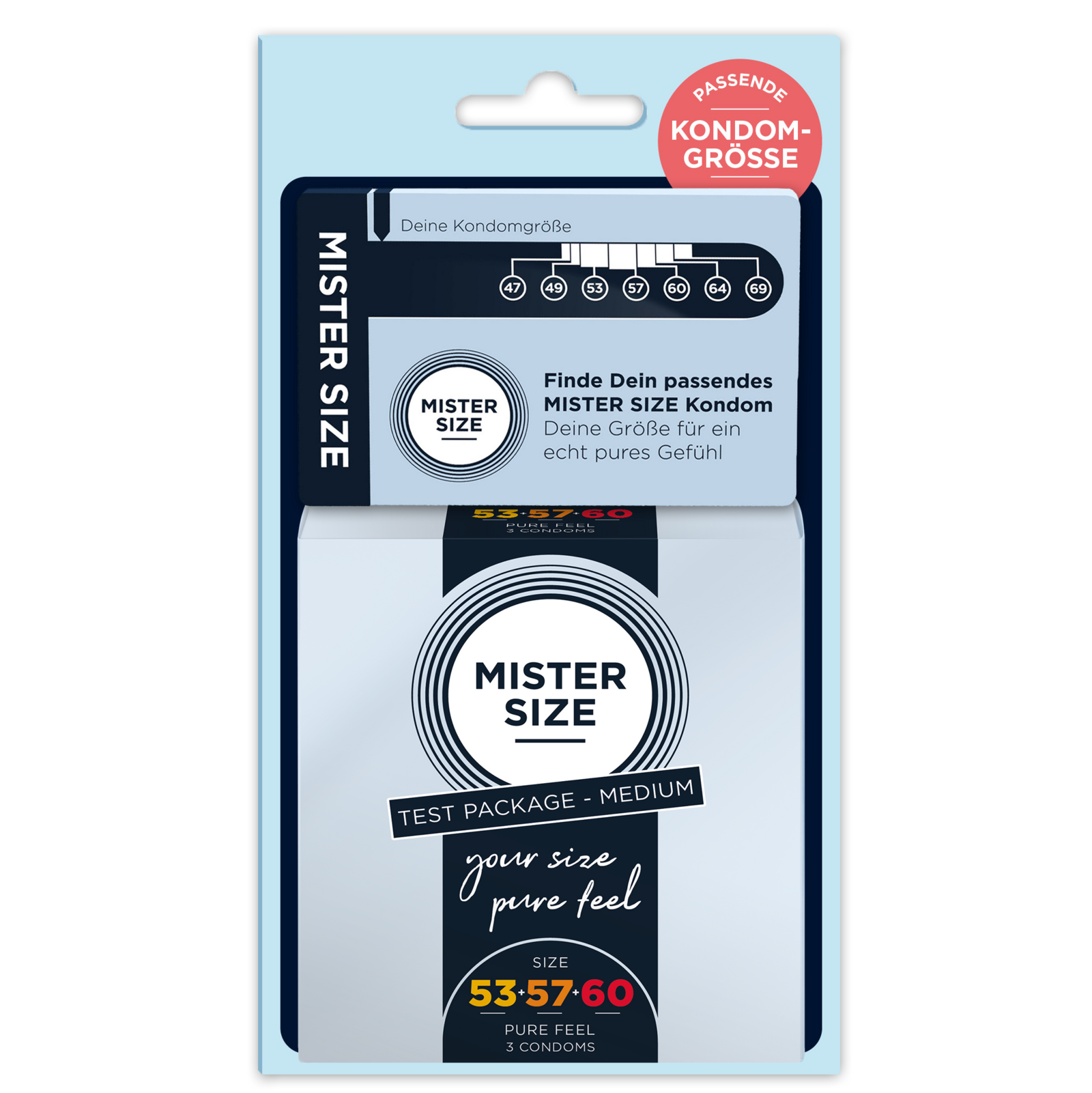 MISTER SIZE Size-Kit - Condom Sizer und Probierpackung in einem Produkt