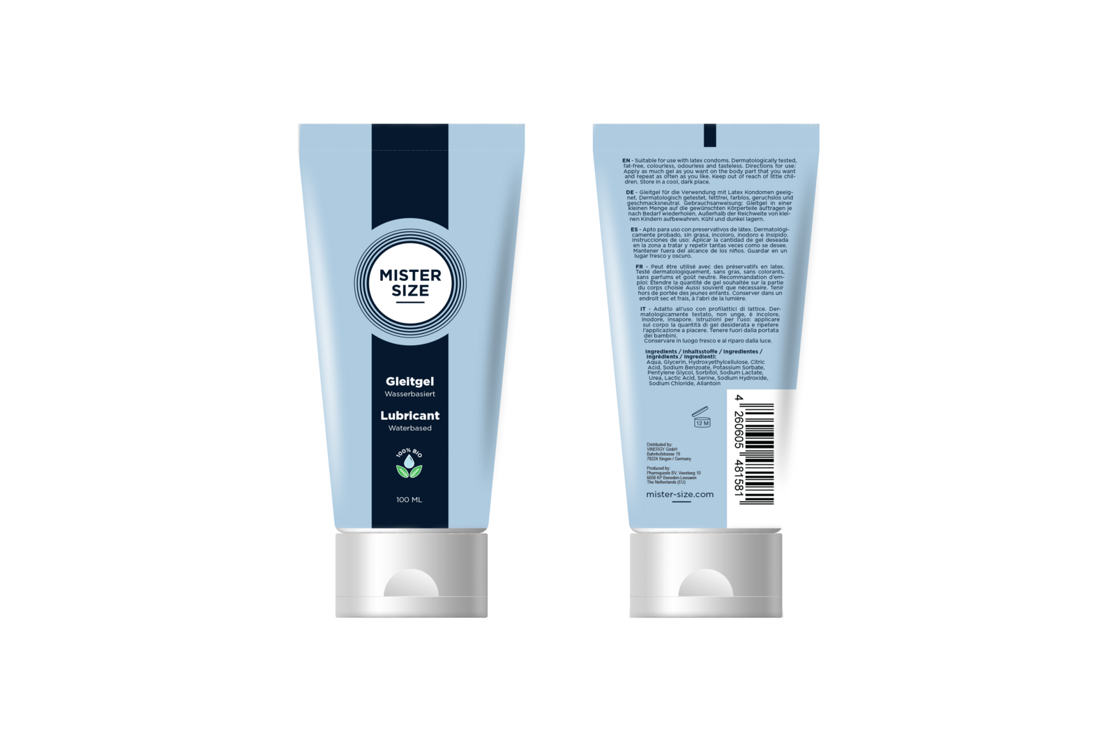 Mister Size Organic Lubricant Front and Back